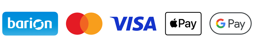 Barion által elfogadott fizetési módok: Mastercard, Visa, Apple Pay és Google Pay