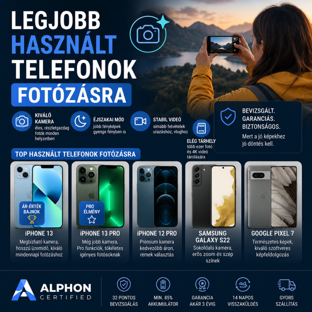 Legjobb használt telefonok fotózásra