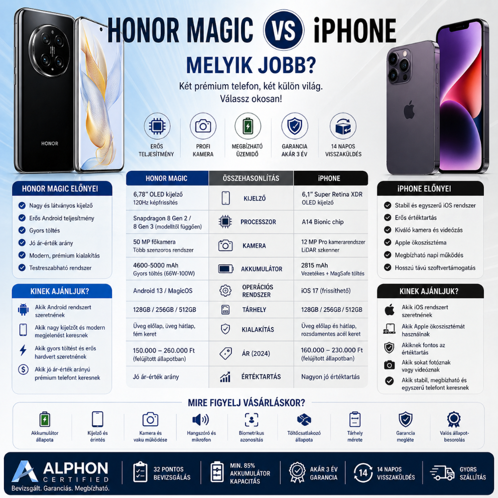 Honor Magic vs iPhone – melyik jobb?