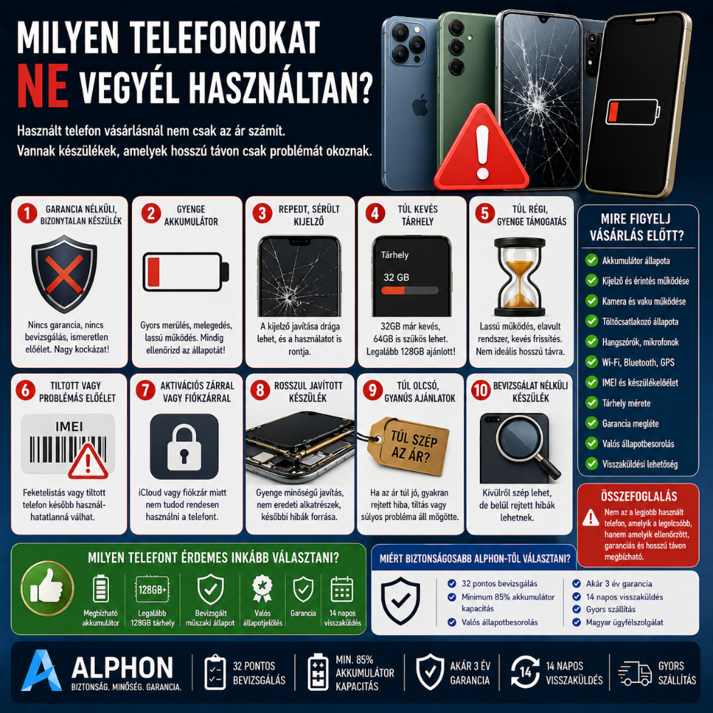 Milyen telefonokat ne vegyél használtan?