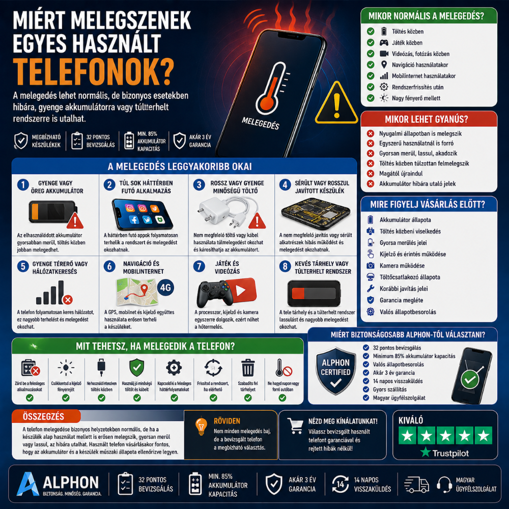 Miért melegszenek egyes használt telefonok?