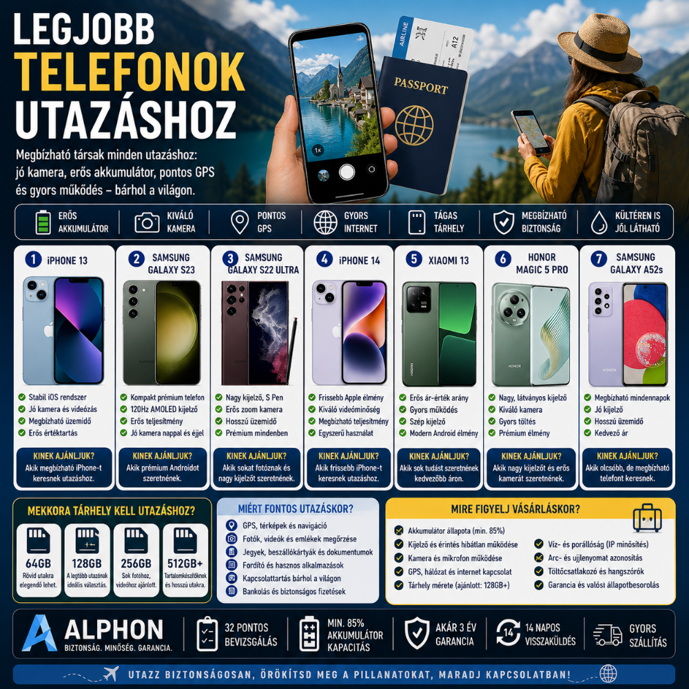 Legjobb telefonok utazáshoz