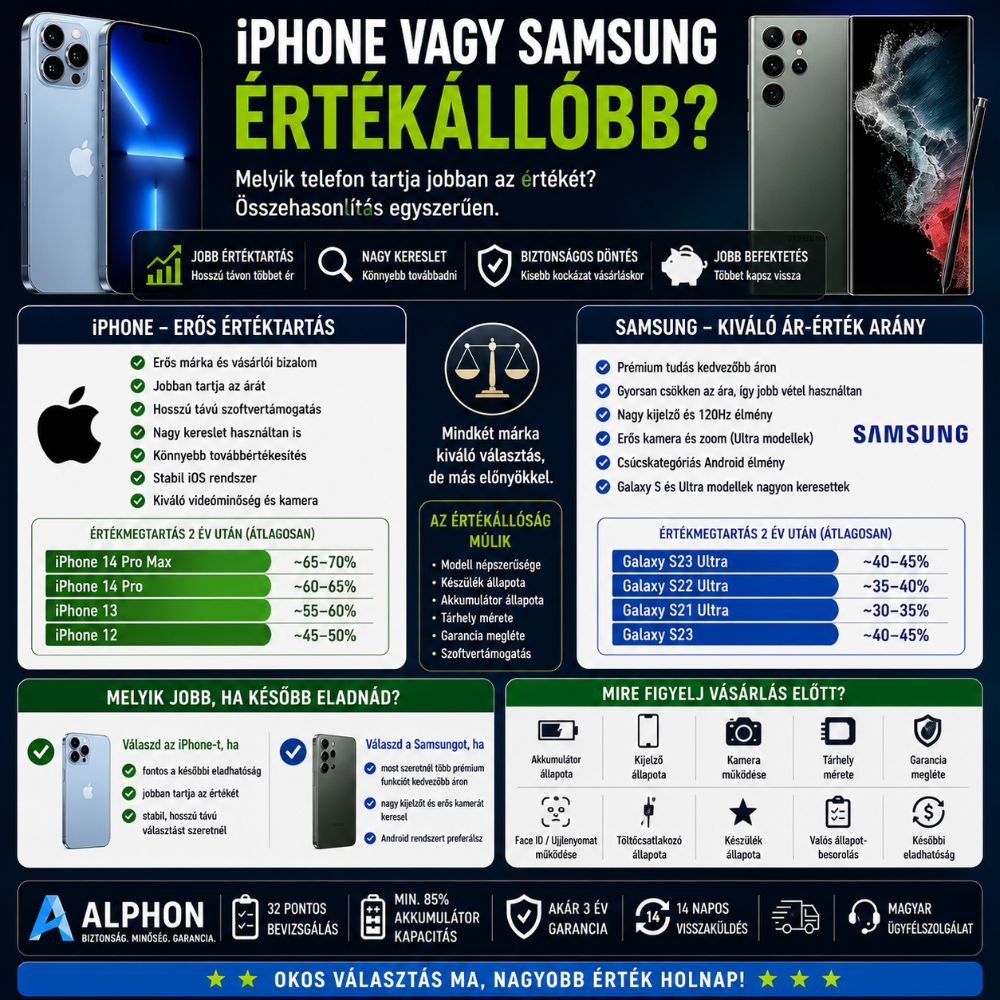 iPhone vagy Samsung értékállóbb?
