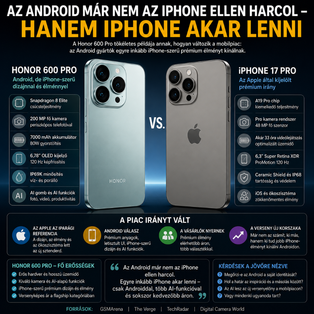 Az Android már nem az iPhone ellen harcol — hanem iPhone akar lenni