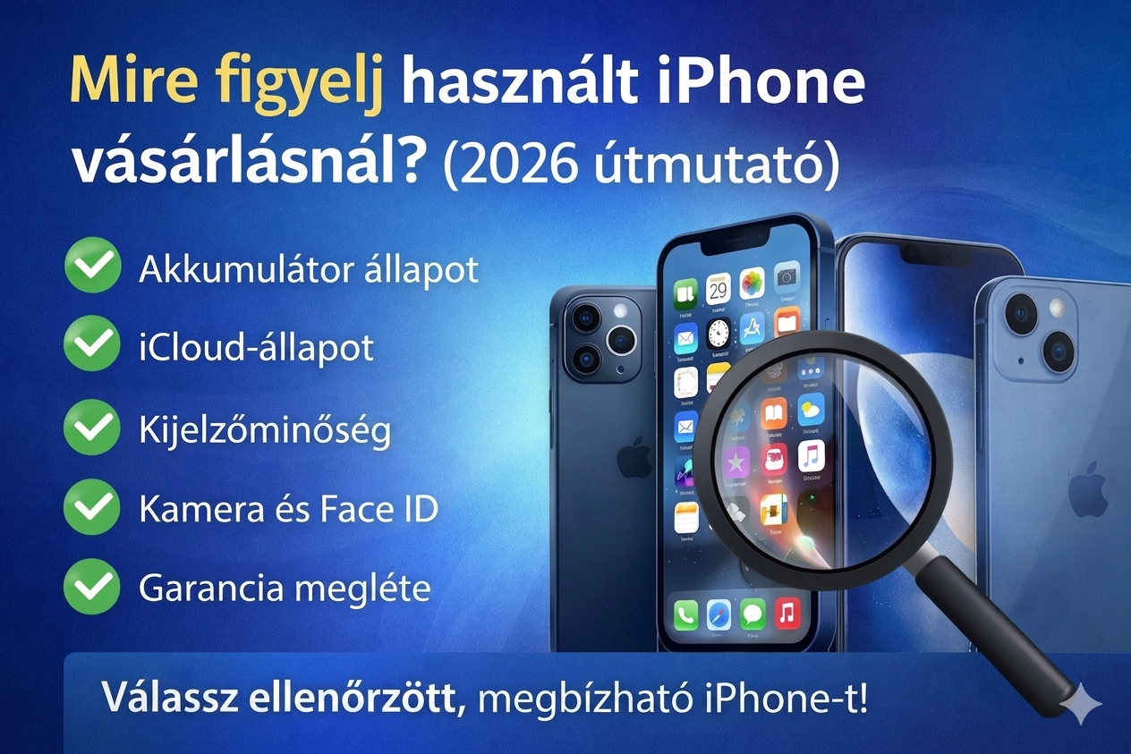 Mire figyelj használt iPhone vásárlásnál? (2026 útmutató)